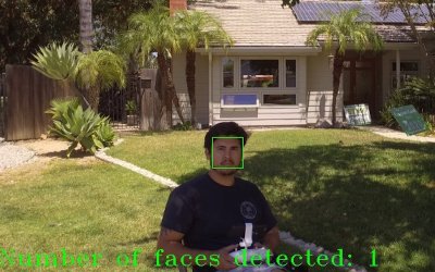 drone shot with some opencv showing my face